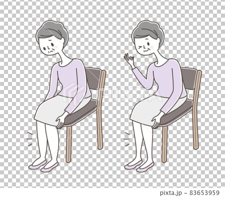 Swelling of legs of elderly women before and after 83653959