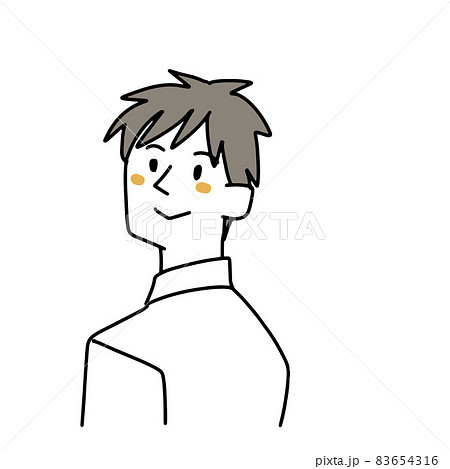 振り向いている男性 83654316