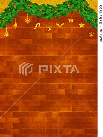 背景素材 クリスマス ガーランド オーナメント モミの木 83654865