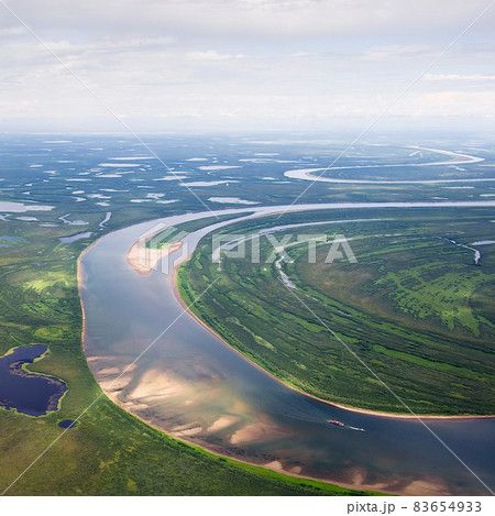 Anadyr River. Chukotka, Far East of Russia. Anadyr River. Chukotka, Far East of Russia. 83654933