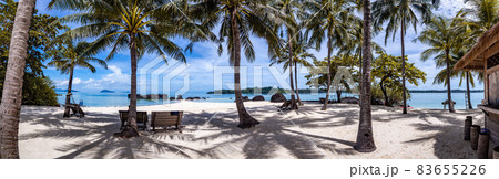 Beautiful tropical island koh Kham, white sand beach with volcanic rocks, near koh Mak, Trat 83655226