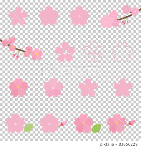 シンプルでかわいい桜のイラストセット 83656229