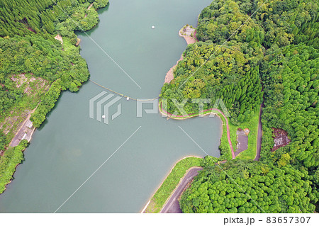 霧島市の竹山ダム公園の空撮 霧島市の竹山ダム公園の空撮 83657307