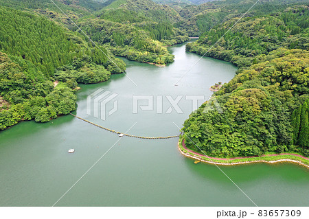 霧島市の竹山ダム公園の空撮 霧島市の竹山ダム公園の空撮 83657309