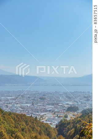 諏訪湖と街並み【塩嶺御野立公園展望台より撮影】 83657515