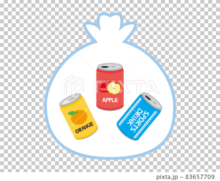 ゴミ袋に入った缶　リサイクル　ベクターイラスト 83657709