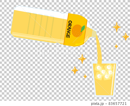 オレンジジュースのペットボトル ベクターイラストのイラスト素材
