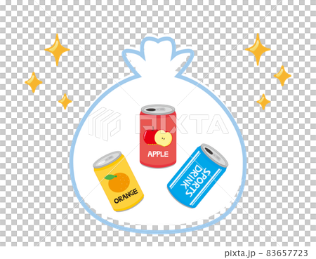 ゴミ袋に入った缶　リサイクル　ベクターイラスト 83657723