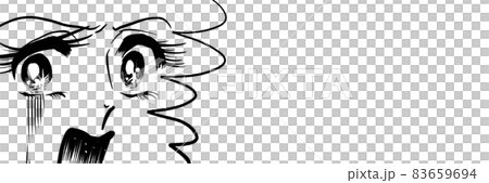 70年代少女漫画顔面蒼白ショックを受けて白目絶句ドアップ女の子　 83659694