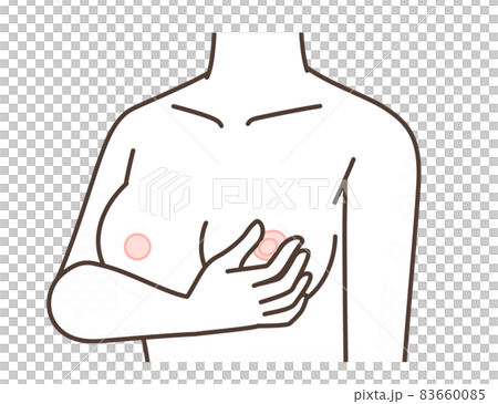 乳首の周りのチェックをしているイラスト 83660085