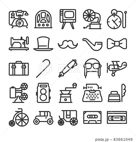 レトロ・ビンテージ　アイコン　セット 83661049