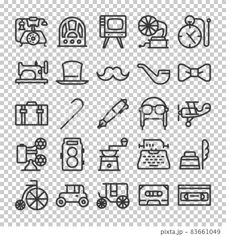 レトロ・ビンテージ　アイコン　セット 83661049