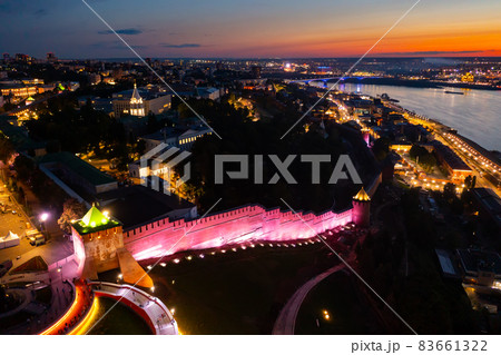 Aerial photo of Nizhny Novgorod at night 83661322