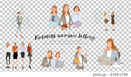 Vector Illustration Material: Business Woman, Business Scene, Set 83661790