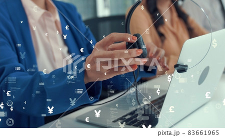 Customer support call center provide data with envisional graphic Customer support call center provide data with envisional graphic 83661965