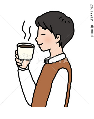 コーヒーを飲んでくつろぐ男性 コーヒーを飲んでくつろぐ男性 83661967