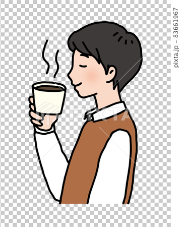 コーヒーを飲んでくつろぐ男性 コーヒーを飲んでくつろぐ男性 83661967