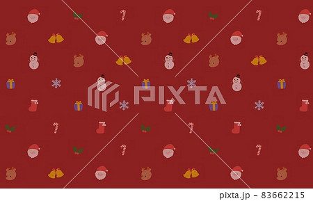シンプルで可愛いクリスマス背景壁紙素材 赤 のイラスト素材