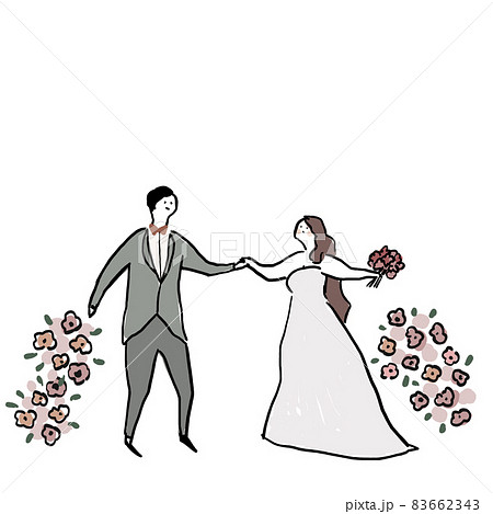 手をつないだ新郎新婦、ウエディング、結婚式、ブライダル、ダンス、wedding A 83662343