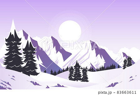 Snow Sun Mountain Frozen Ice Nature Landscape のイラスト素材