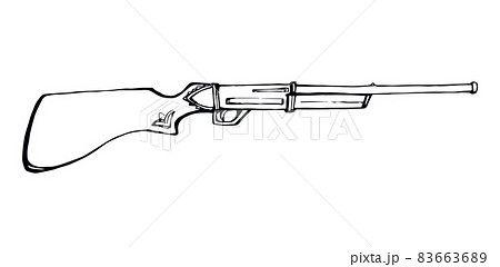 Old wooden gun. Vector drawing 83663689
