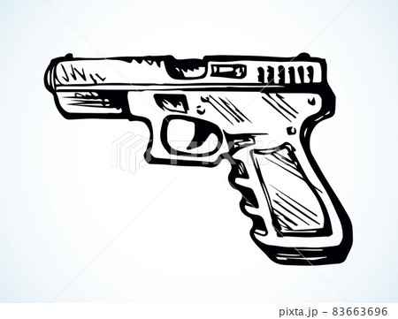Old small gun. Vector drawing Old small gun. Vector drawing 83663696