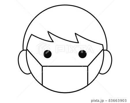 アイコンにもなるマスクをする人のイラスト 83663903