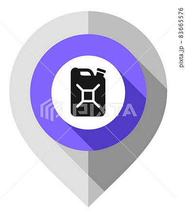 Map pin, symbol of Jerrycan, gps pointer folded from gray paper 83665576