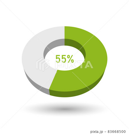 55 percent 3D vector pie chart 55 percent 3D vector pie chart 83668500