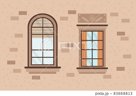 The exterior walls of the apartment house with... - Stock Illustration  [83668813] - PIXTA