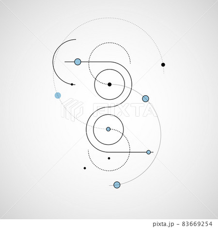 Abstract background with circles and dots. Connect technology vector. Brochure cover template 83669254
