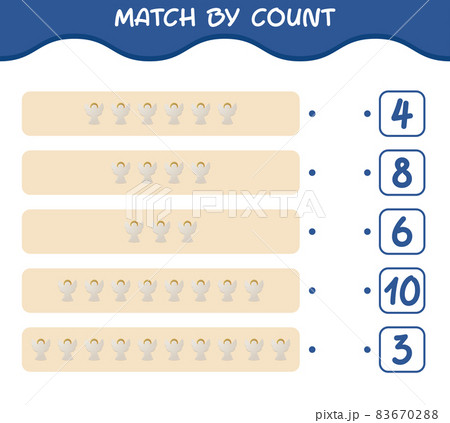Match by count of cartoon christmas ornament. Match and count game. Educational game for pre shool years kids and toddlers 83670288