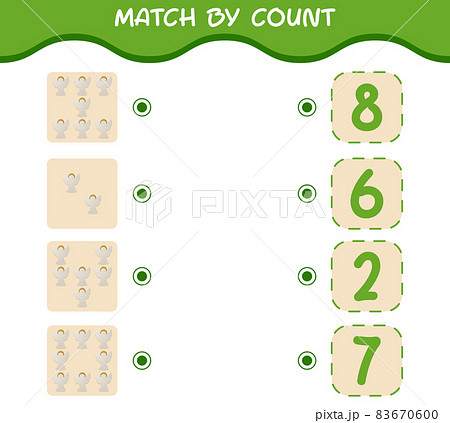 Match by count of cartoon christmas ornament. Match and count game. Educational game for pre shool years kids and toddlers Match by count of cartoon christmas ornament. Match and count game. Educational game for pre shool years kids and toddlers 83670600