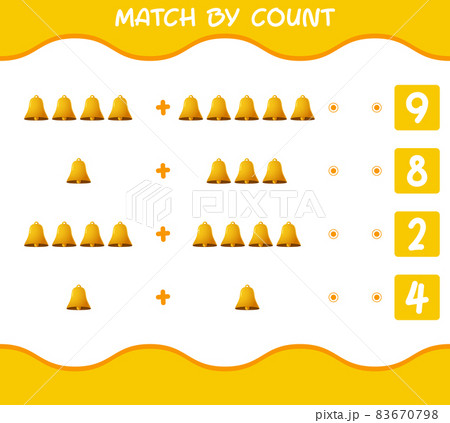 Match by count of cartoon bell. Match and count game. Educational game for pre shool years kids and toddlers 83670798