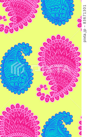 seamless pattern with Indian ornament. Turkish cucumber seamless pattern with Indian ornament. Turkish cucumber 83671301