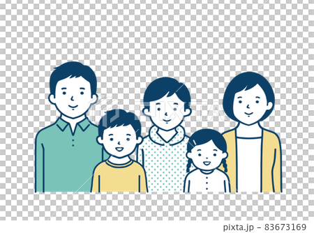 5人家族・上半身のイラスト 83673169