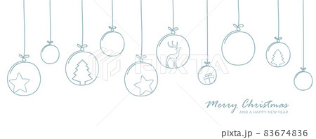 christmas card with tree balls decoration on white christmas card with tree balls decoration on white 83674836