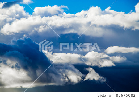 Beautiful storm clouds on a blue sky. Background for design. 83675082