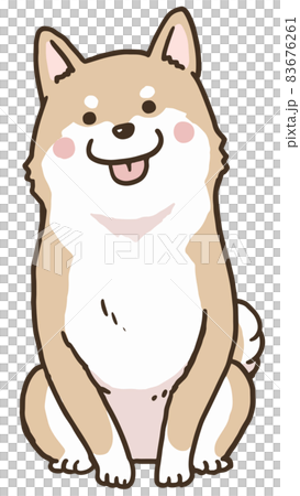 Sitting red shiba full color Sitting red shiba full color 83676261