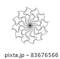Simple Flower Mandala Shape for Color painting. Outline on white background 83676566