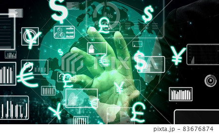 Conceptual business dashboard for financial data analysis 83676874