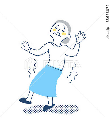 めまいでふらつくシニア女性 83678072