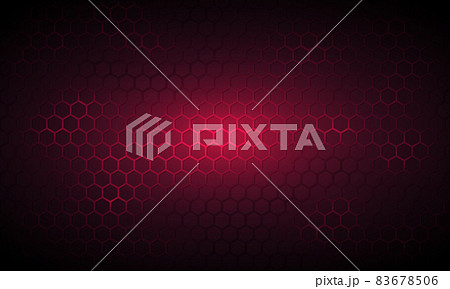 Dark crimson technology hexagonal background. 83678506