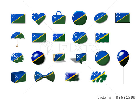 ソロモン諸島-国旗イラスト21種セット
