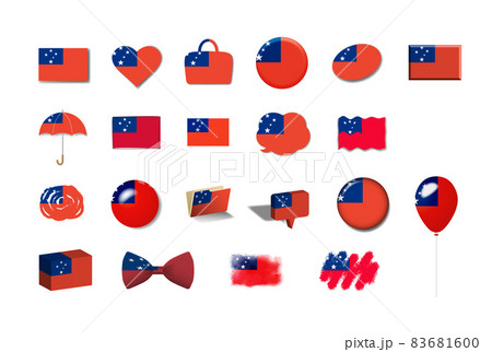 サモア-国旗イラスト21種セット 83681600