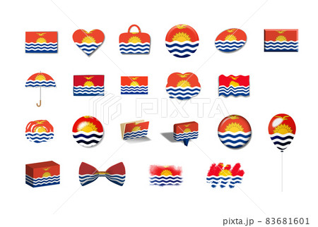 キリバス-国旗イラスト21種セット 83681601