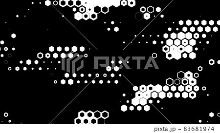 VJ 六角形 白黒 シンプル プロシージャル アブストラクト [別Verあり] 83681974