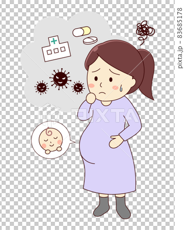 擔心生病或感染時的治療的孕婦（全身） 83685178