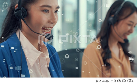 Customer support call center provide data with envisional graphic 83685705