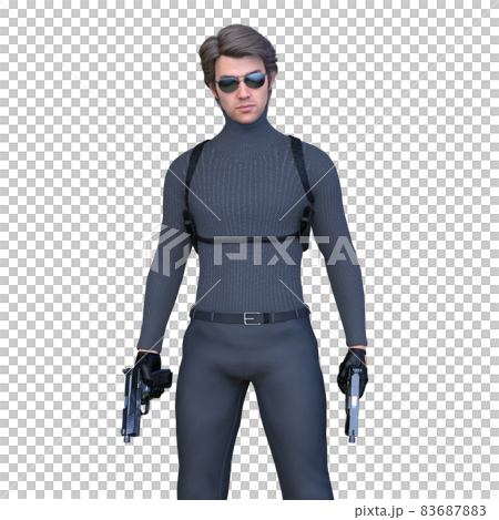 サスペンダーホルスターを着けた男性 のイラスト素材 6878 サスペンダーホルスターを着けた男性 のイラスト素材 6878